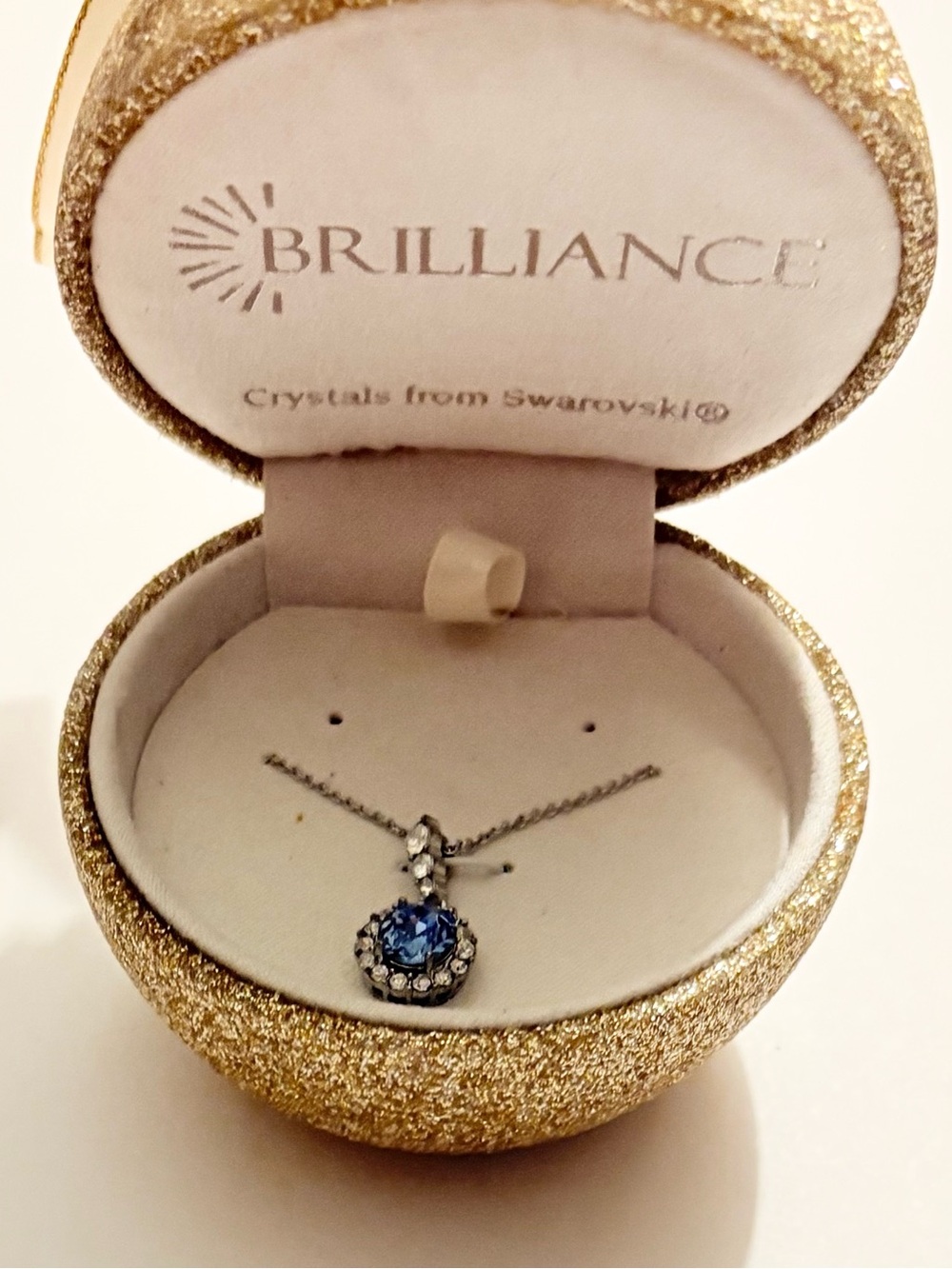 Kohl's Brilliance Blue Crystal Halo Pendant Necklace Crystals from Swarovski